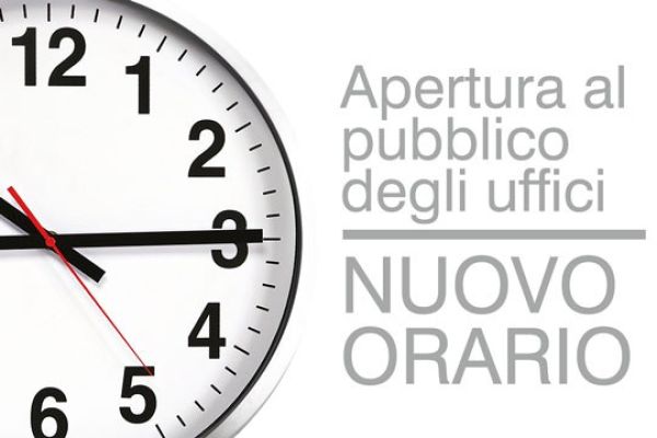  ORARIO AL PUBBLICO UFFICI COMUNALI DA LUGLIO 2026 